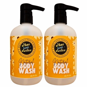 Peace Love   Lotion Green Tea & Bamboo Scented Natural Body Wash, 16 Oz (2 Pack)