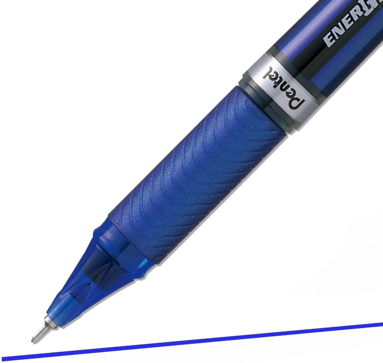 Pentel EnerGel NV Gel Ink Pen, (0.5mm), Fine Point Capped, Needle Tip, Blue Ink, Box of 12 (BLN25-C)