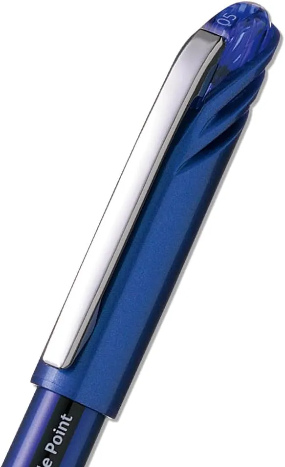 Pentel EnerGel NV Gel Ink Pen, (0.5mm), Fine Point Capped, Needle Tip, Blue Ink, Box of 12 (BLN25-C)
