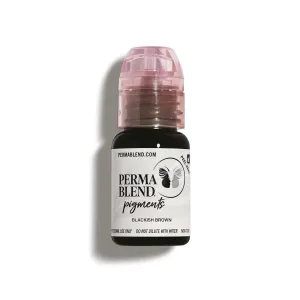 Perma Blend Blackish Brown Tattoo Ink - Cool-Toned PMU Pigment for Eyeliner and Brow Enhancements, Gamma-Sterilized, Safe for Fitzpatrick 4–6 - Vegan Tattoo Supplies & Equipment for Microblading