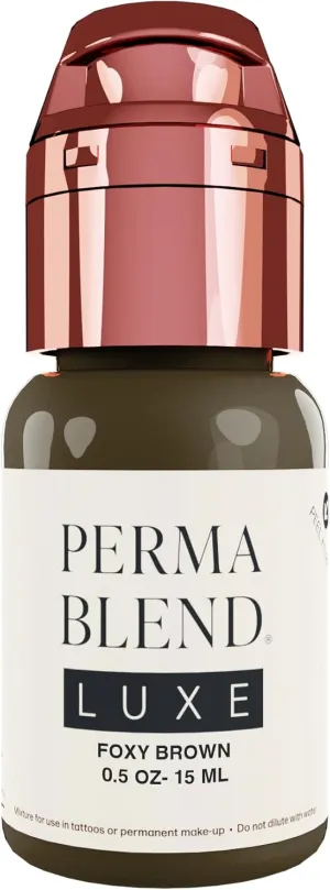 Perma Blend Luxe - Foxy Brown - Vegan Lip Tattoo Ink - Cool Medium Brown Microblading Pigment with Medium Opacity - for Lip Blush & Permanent Makeup - Cruelty-Free (0.5 oz)