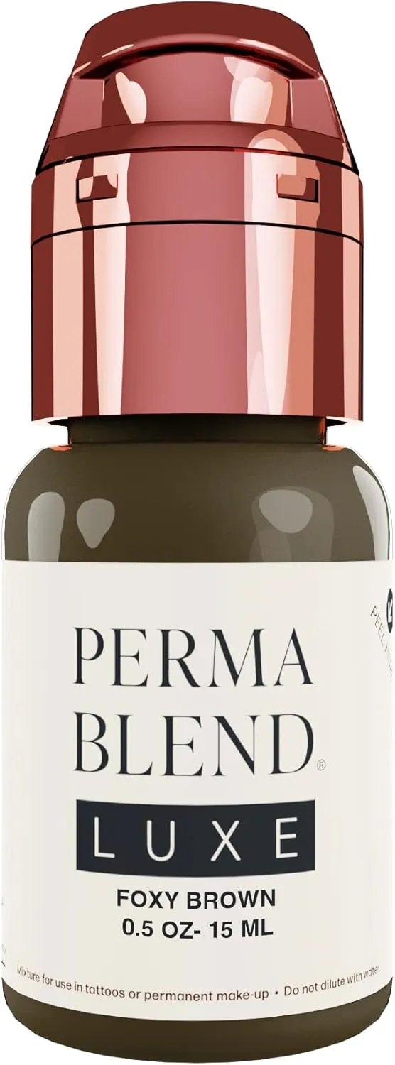 Perma Blend Luxe - Foxy Brown - Vegan Lip Tattoo Ink - Cool Medium Brown Microblading Pigment with Medium Opacity - for Lip Blush & Permanent Makeup - Cruelty-Free (0.5 oz)