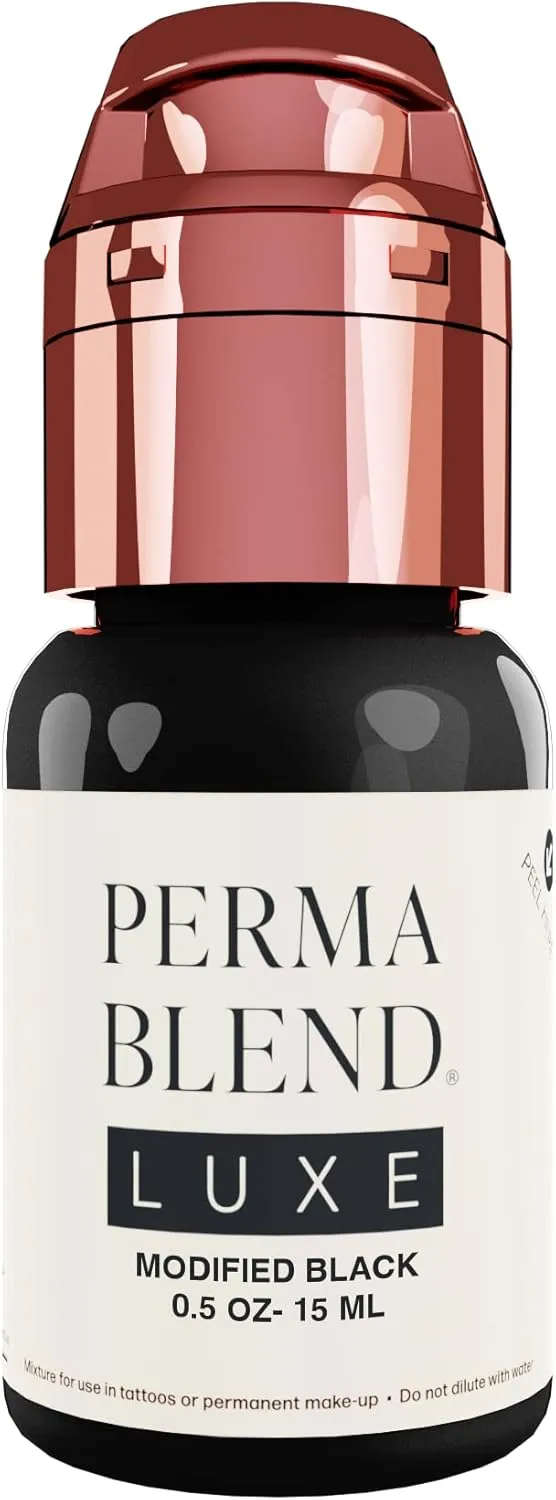 Perma Blend Luxe - Modified Black - Microblading Ink for Permanent Eyeliner - Professional Tattoo Ink - Black Tattoo Ink Makeup - Vegan (0.5 oz)