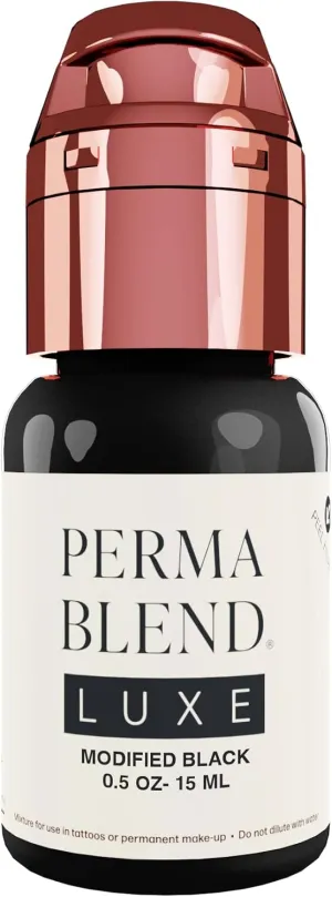 Perma Blend Luxe - Modified Black - Microblading Ink for Permanent Eyeliner - Professional Tattoo Ink - Black Tattoo Ink Makeup - Vegan (0.5 oz)