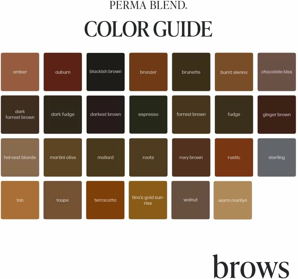 Perma Blend - Eyebrow Dark Pigments Tattoo Kit - Microblading Ink for Permanent Eyeliner - Professional Tattoo Ink - Warm & Cool Dark Brown Tattoo Ink (0.5 oz Each, 4 Products)