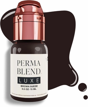 Perma Blend Luxe - Brown Suede - Vegan Lip Tattoo Ink - Fuchsia Microblading Pigment - Dark and Cool Brown Hue - for Lip Blush & Permanent Makeup - Cruelty-Free (0.5 oz)