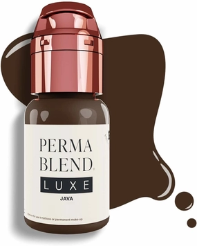 Perma Blend Luxe - Java - Microblading Ink for Permanent Eyeliner - Professional Tattoo Ink - Brown Tattoo Ink Makeup - Vegan (0.5 oz)
