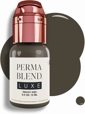 Perma Blend Luxe - Ready Ash - Microblading Ink to Enhance Lip Color or Permanent Eye Liner - Lip Tattoo & Lip Blushing Supplies for Permanent Lip Color - Ash Brown Tattoo Ink - Vegan (0.5 oz)