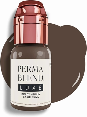Perma Blend Luxe - Ready Medium - Microblading Ink to Enhance Lip Color or Permanent Eye Liner - Lip Tattoo & Lip Blushing Supplies for Permanent Lip Color - Medium Brown Tattoo Ink - Vegan (0.5 oz)