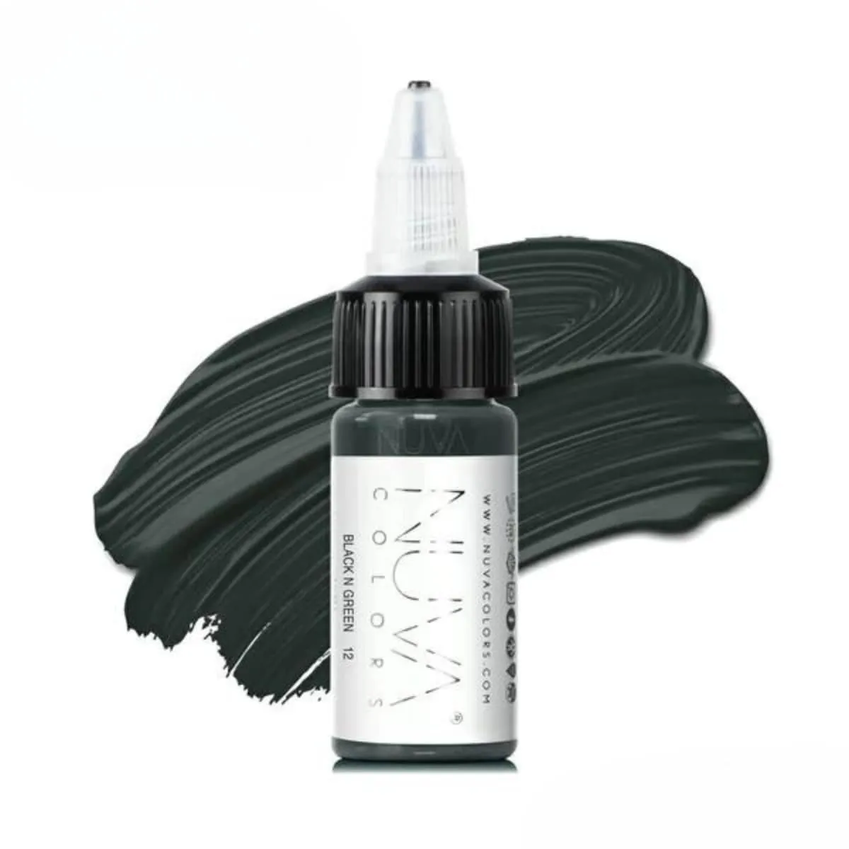 Permanent Eyeliner Pigment, Customizable, Cool Undertone for Microblading, Lash Line, Winged Eyeliner, Stardust or Smokey, Long-Lasting, Vegan, Made in USA (Black and Green)