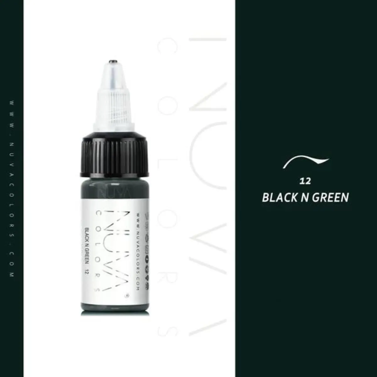 Permanent Eyeliner Pigment, Customizable, Cool Undertone for Microblading, Lash Line, Winged Eyeliner, Stardust or Smokey, Long-Lasting, Vegan, Made in USA (Black and Green)