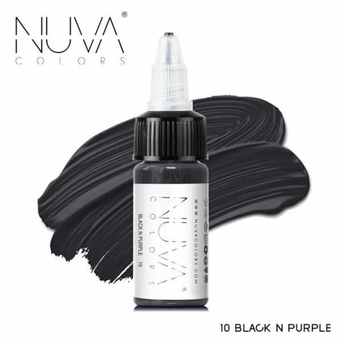 Permanent Eyeliner Pigment, Customizable, Cool Undertone for Microblading, Lash Line, Winged Eyeliner, Stardust or Smokey, Long-Lasting, Vegan, Made in USA (Black and Purple)