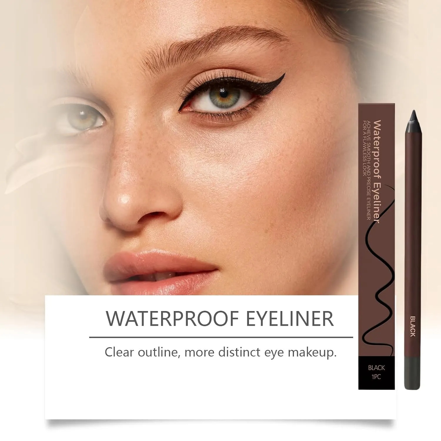 Persona Eyeliner Pencil Waterproof, 24 Hr Waterproof Eyeliner Double Sharpenable Eye Pencil, No Smudging, Fading, Smooth and Easy to Color (Black Plum Chocolate)