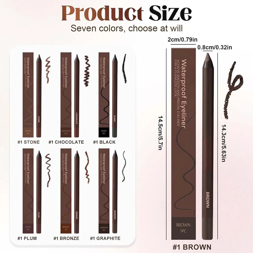 Persona Eyeliner Pencil Waterproof, Occasionalous 24 Hr Long-Lasting Gel Duo Sharpenable Eyeliner Pen with Sharpener, 2in1 Smudge-Proof Eye Liner and Eyebrow Pencil, Eye Makeup Tool (Black)