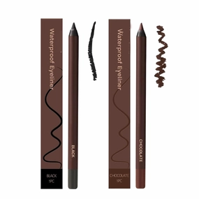 Persona Eyeliner Pencil Waterproof, 24 HR Waterproof Eyeliner Duo Sharpenable Eye Pencil, No Smudging, Fading, 2 in 1 Eye Liner and Eyebrow Pencils, Smooth and Easy to Color (Black Chocolate)