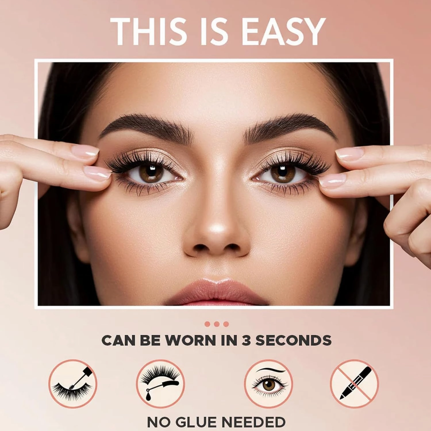 Phansta Eyelashes, Phansta Eye Lashes, phansta Self-Adhesive Eyelash Extensions, Heleel Lashes Natural Look No Glue, Reusable Waterproof & Smudge-Resistant (F G)