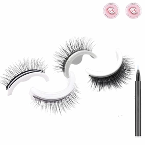 Phansta Eyelashes, Phansta Eye Lashes, phansta Self-Adhesive Eyelash Extensions, Heleel Lashes Natural Look No Glue, Reusable Waterproof & Smudge-Resistant (F G)