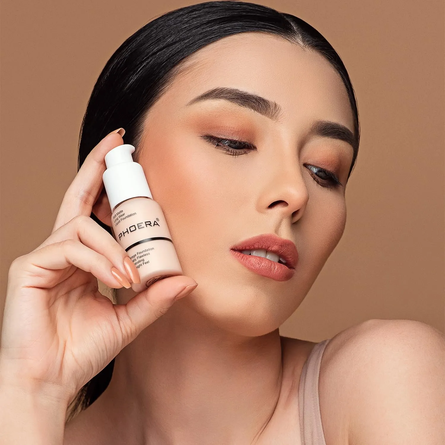 PHOERA Foundation,PHOERA Makeup for Women,PHOERA Matte Liquide Foundation Full Coverage,PHOERA Primer,PHOERA Concealer,Kabuki Makeup Brushes Foundation,2 Makeup Sponge(102 Nude   103 Warm peach)