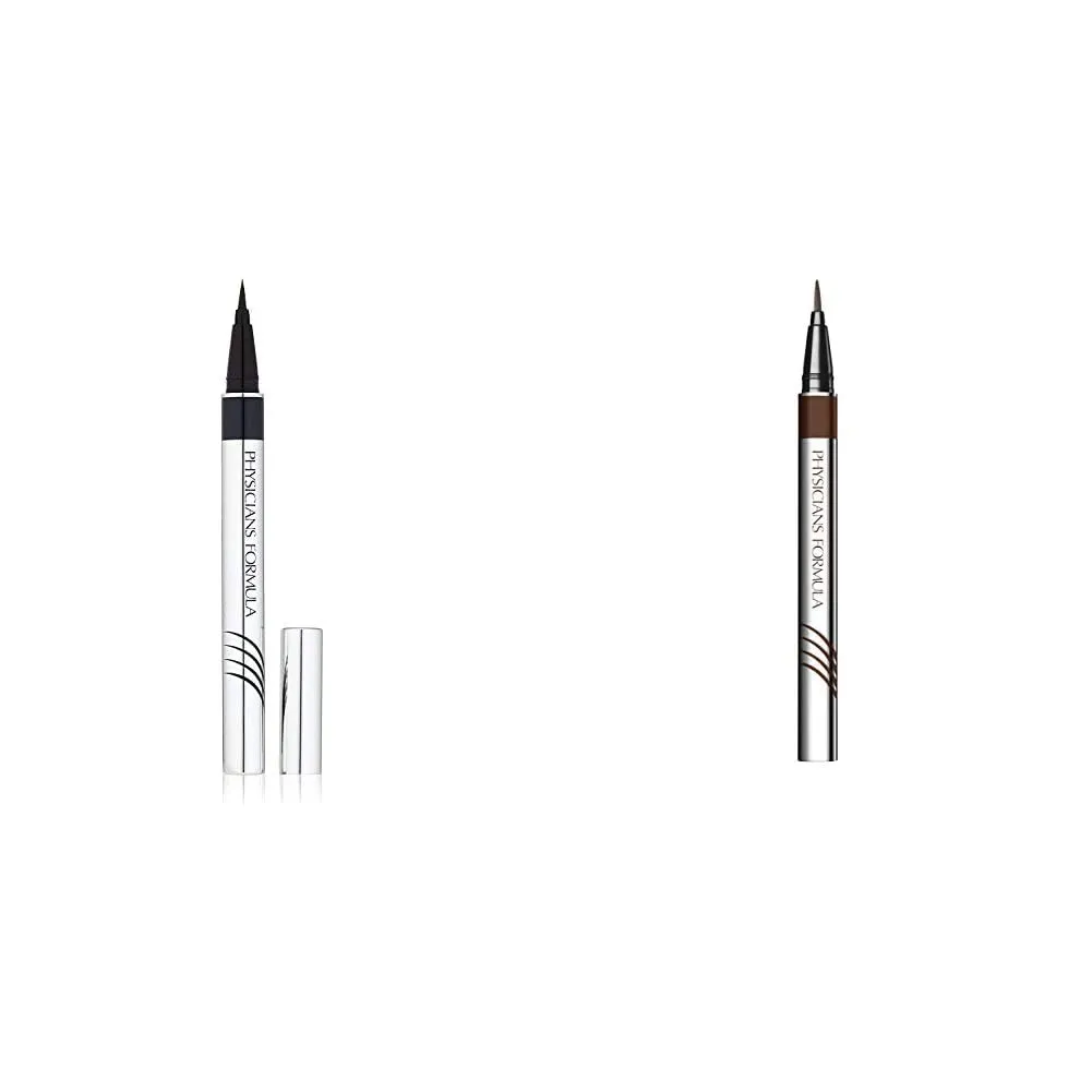 Physicians Formula Eye Booster 2-in-1 Lash Boosting Eyeliner, Serum, Ultra Black With Boosting Eyeliner & Serum, Deep Brown