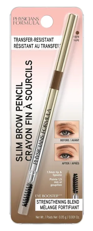 Physicians Formula Eyebrow Retractable Slim Definer Brow Pencil, Taupe Brown, Dual-Sided Brow Brush, Fine Tip, Shapes, Defines, Fills Brow Makeup | Dermatologist Tested, Clinicially Tested (Pack of 2)