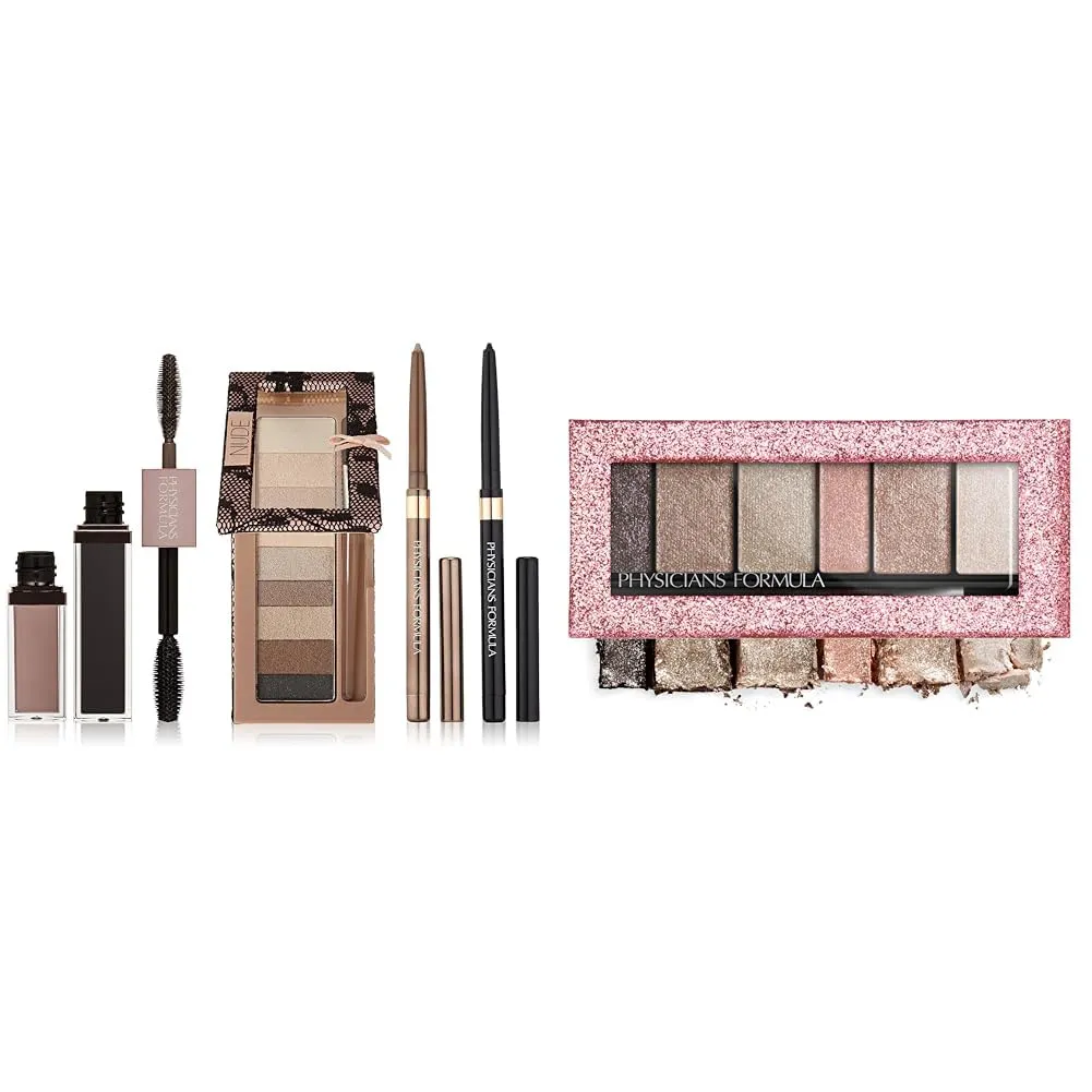 Physicians Formula Nude & Shimmer Strips Custom Eye Enhancing Kit with Eyeshadow, Eyeliner & Mascara, Nude Naked Eyes