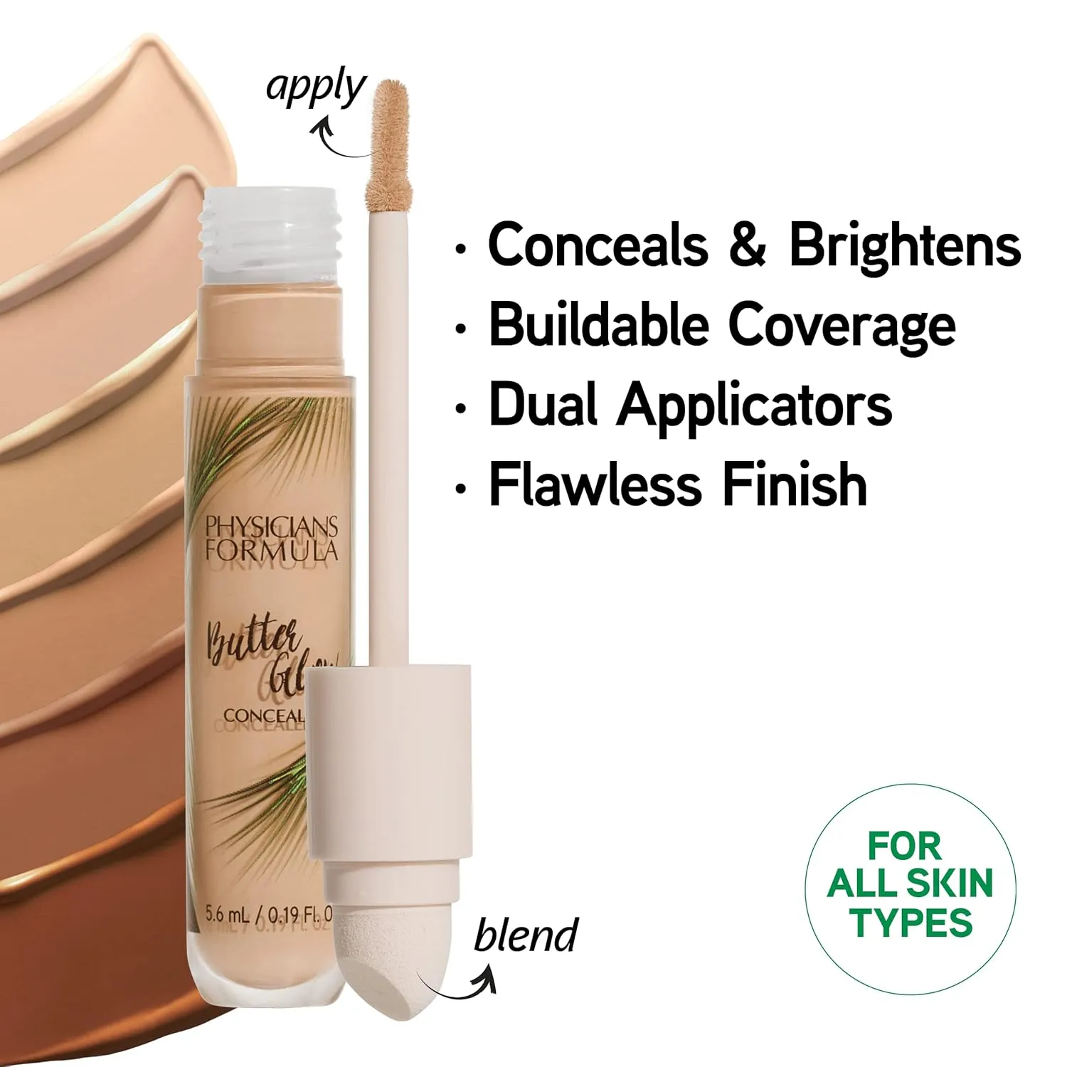 Physicians Formula Setting Powder Palette Multi-Colored Pressed Finishing Powder Translucent & Butter Glow Concealer Light-to-Medium