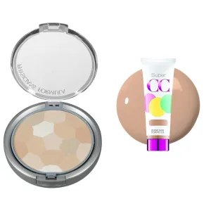 Physicians Formula Setting Powder Palette Multi-Colored Pressed Finishing Powder Translucent & Super CC  Cream Color-Correction   Care Cream Full Coverage Light Foundation