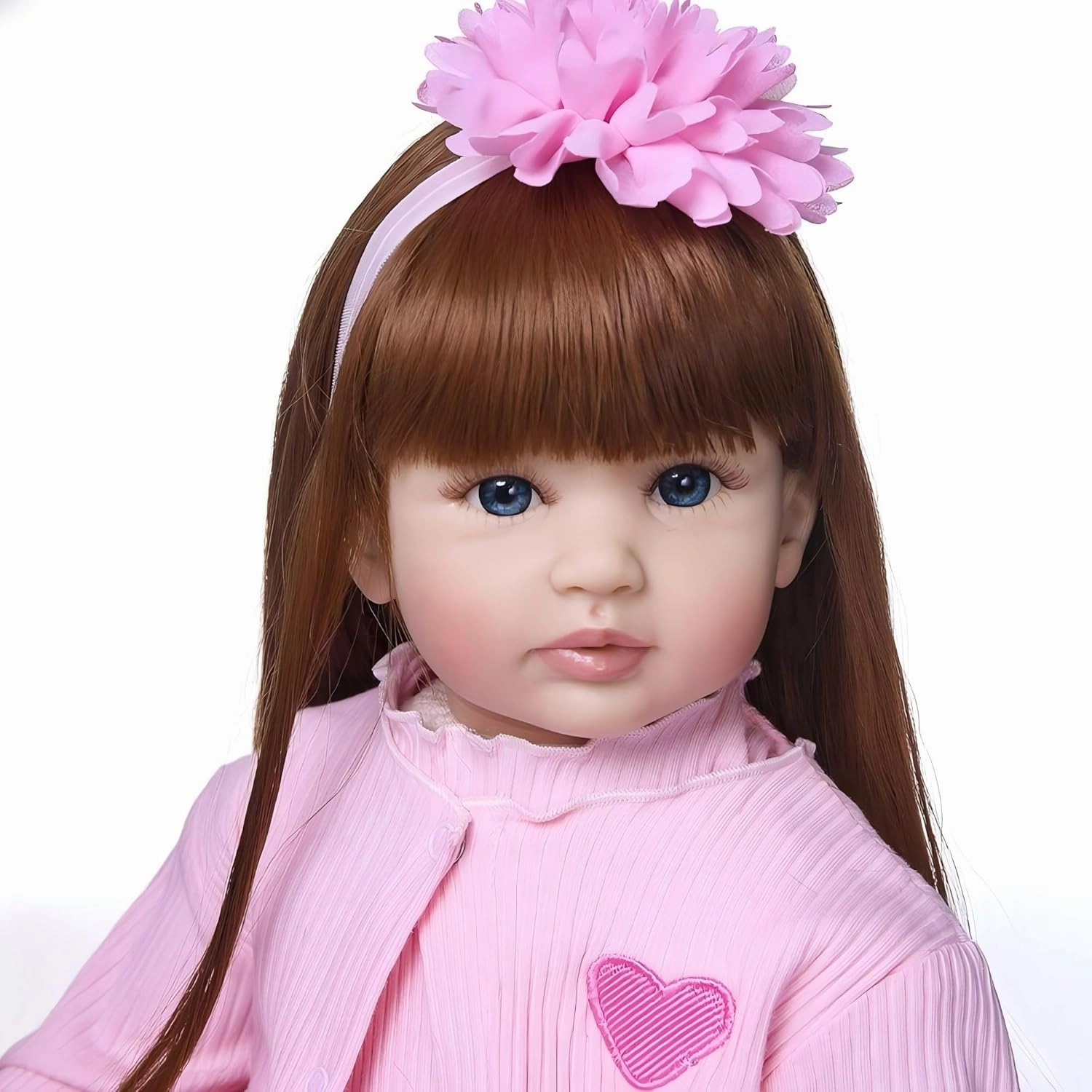 Pinky Lifelike Reborn Toddler Dolls Girl 24inch 60CM Realistic Look Princess Baby Doll Vinyl Silicone Long Hair Babies Toy Gift