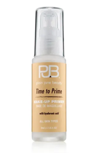 Plain Jane Beauty® - Time To Prime - Clean Beauty Makeup Primer - Hyaluronic Acid, Cruelty-Free, Made in USA (1.2 oz/34 ml)