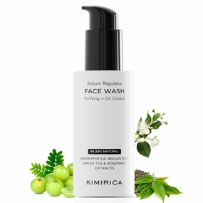 Plant Based Purifying Gel Face Wash for Oil control | Gentle Cleanser with Green tea & Brown rice extracts Vegan, Free Normal to Oily 100 ml