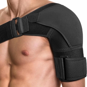 POAGL Shoulder Brace for Men Both Left and Right Arm | Pain Relief Torn Rotator Cuff Compression Support Sleeve Dislocation Stability Immobilizer Stabilizer Bursitis Injury (Black, X-Large)