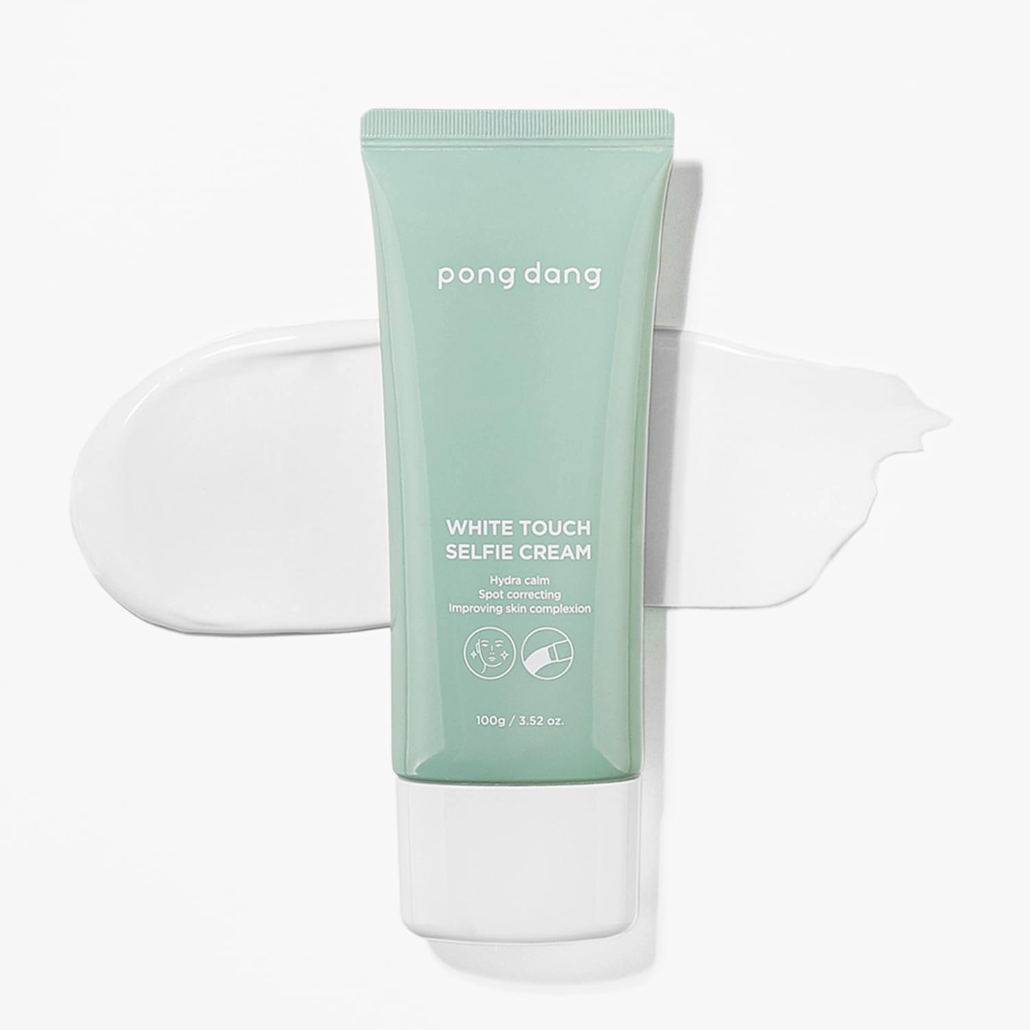 PONGDANG White Touch Selfie Cream 3.52 oz (100g) | Lightweight Tone-Up Moisturizer | Hydrating & Redness-Soothing Formula | For Dry, Sensitive & Combination Skin