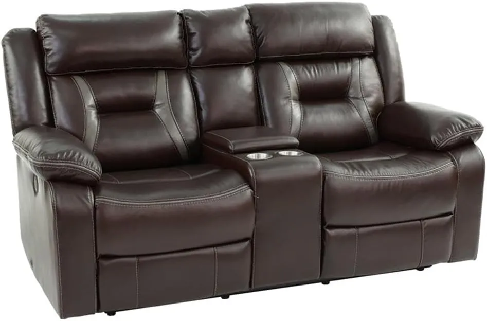 Poundex PDEX-F6794 Love Seats, Dark Brown