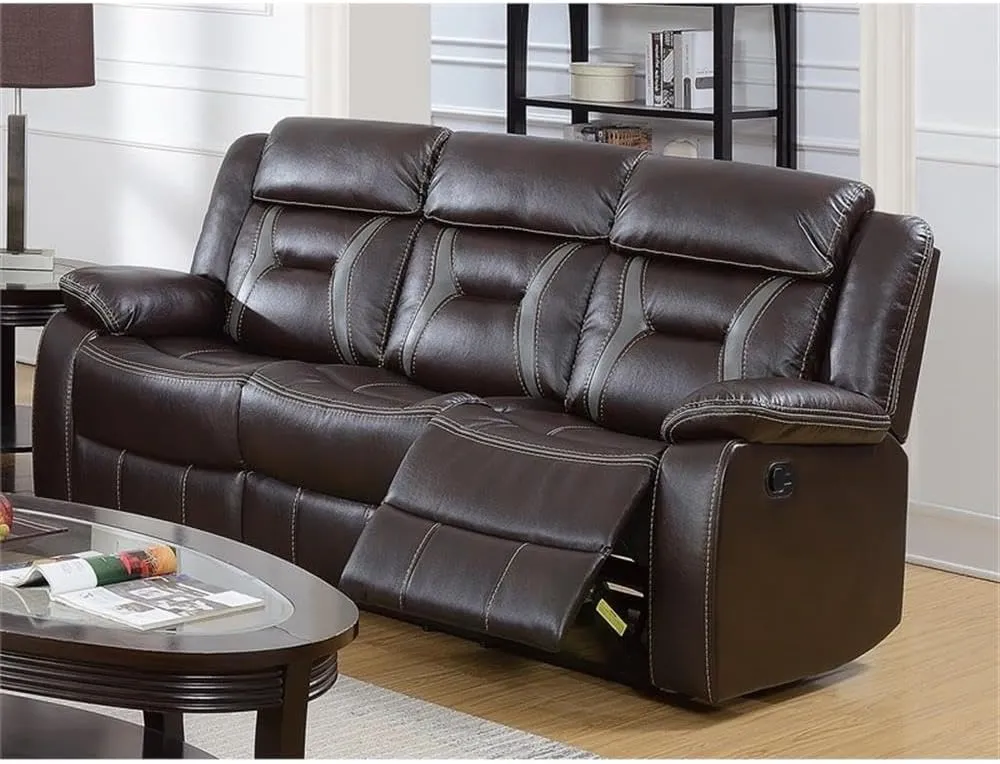 Poundex Sofas, Dark Brown