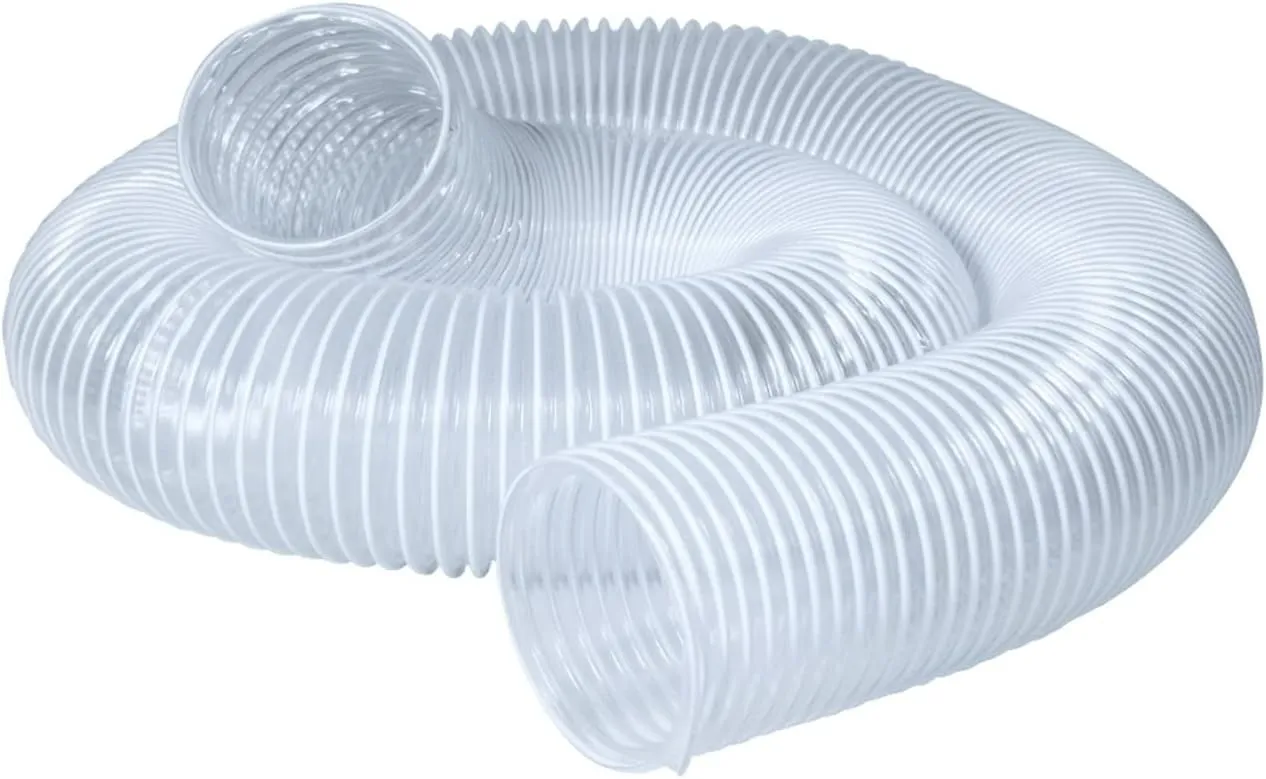 POWERTEC 4" x 10' Dust Collection Hose, 4 Inch Flexible PVC Dust Collector Hose for Table Saw, Band Saw, Planer, Jointer, Woodworking and Garage, WoodShop Dust Collection System (70111)