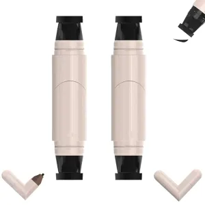 Precision Eyeliner Stamp,Foldable Double Head Liquideyeliner Stamppen Set,Aterproof Smudge Proof All Day Liner Makeup Makeup Tool For Women (Natural Black  Honey Tea Brown)