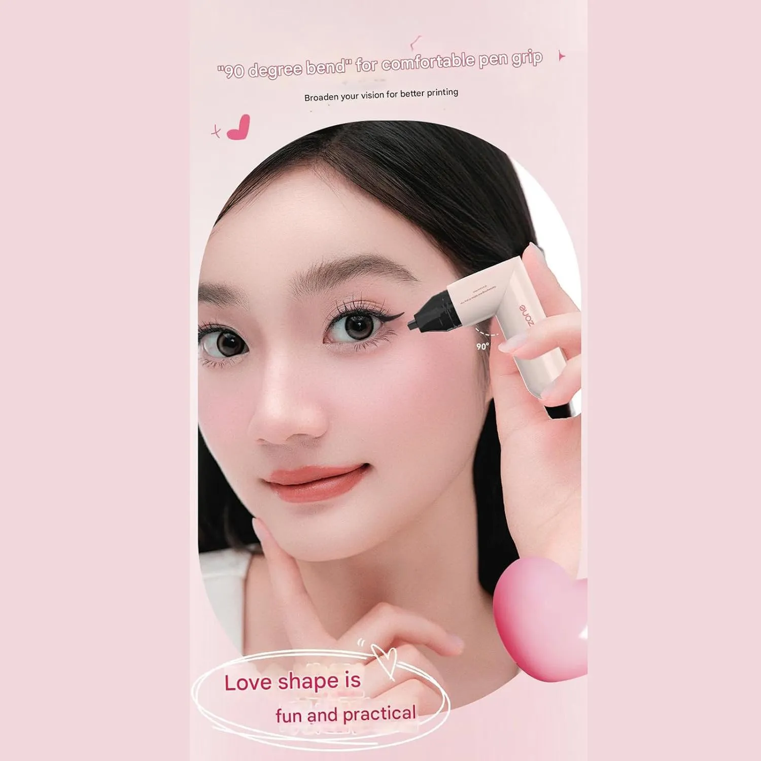 Precision Eyeliner Stamp,Foldable Double Head Liquideyeliner Stamppen Set,Aterproof Smudge Proof All Day Liner Makeup Makeup Tool For Women (Natural Black  Honey Tea Brown)