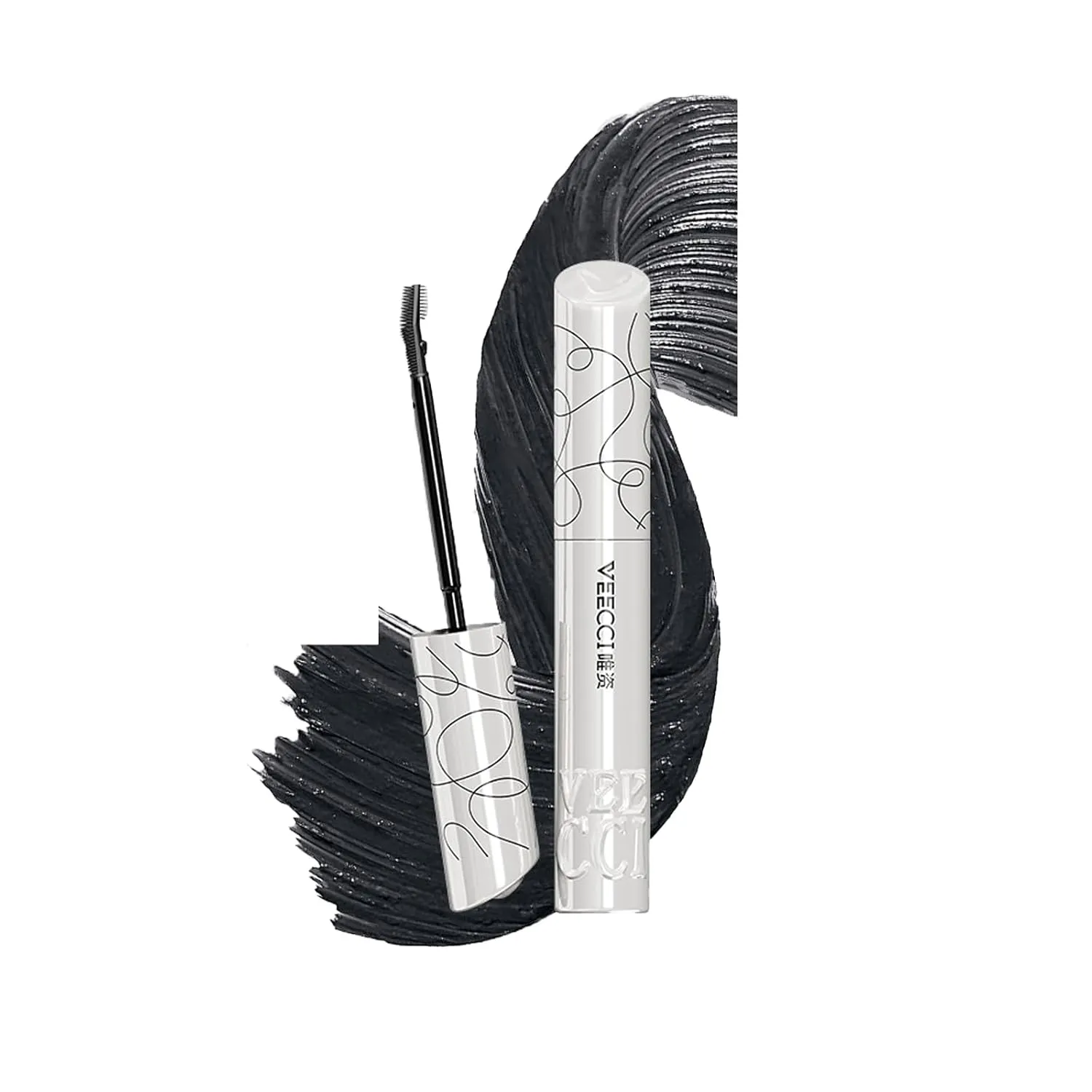 Prime Tubing Mascara: Waterproof Lash Extensions for Sensitive Eyes, Fast-Dry, Smudge-Proof, Natural Volume & Length, Perfect with Liquid Eyeshadow (V1 Deep Black)