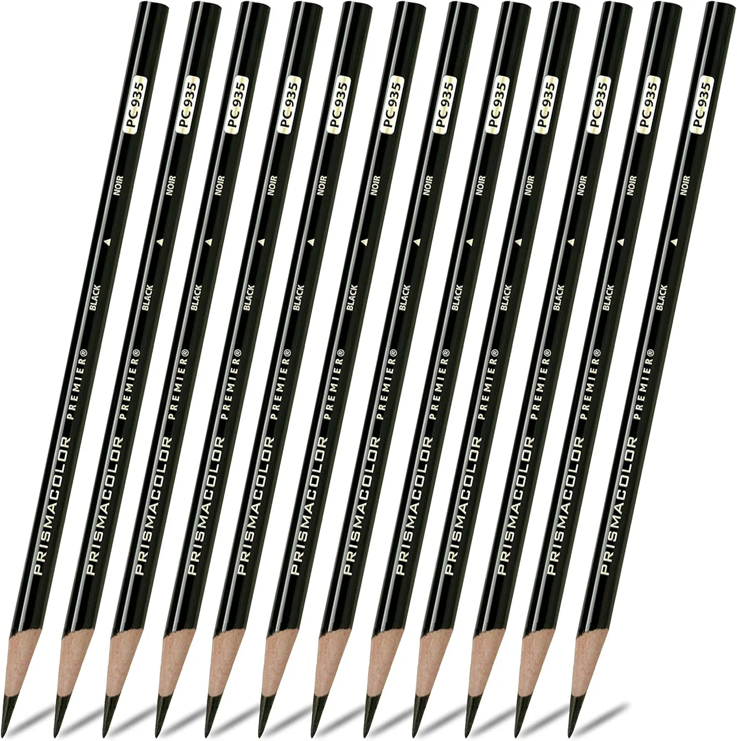 Prismacolor Premier Colored Pencils, Black Lead/Black Barrels, 12/Pk (3363)