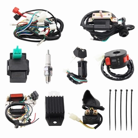 PRO BAT Full Electrics Wiring Harness Kit for Tao tao Coolster 50cc 70cc 90cc 110cc 125cc Chinese ATV Quad Bike 4 Wheeler 4 Stroke Parts with CDI Coil Magneto Stator