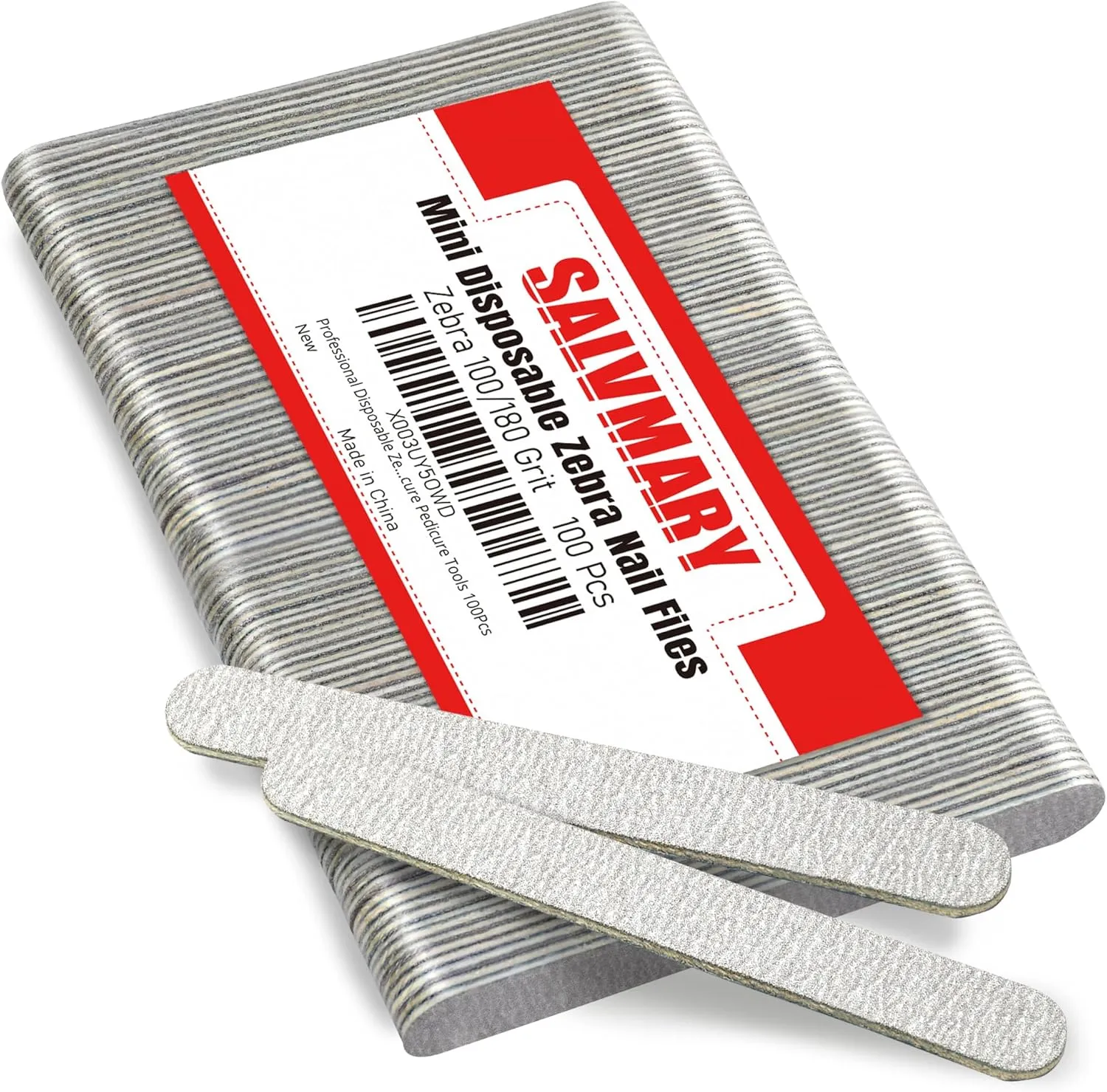 Professional Disposable Zebra Nail Files 100/180 Grit 5" Double Sided Emery Board Manicure Pedicure Tools 100Pcs