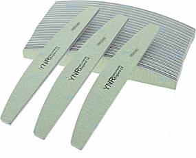 Professional Nail Files Double Sided Emery Board(180/240 Grit) Nail Styling Tools Half Moon/Curved/Diamond Buffer Pet Grooming Tools (50 Pcs)