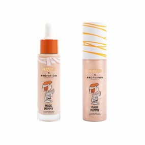 Profusion Cosmetics Peanuts Halloween Magic Mummy Illuminating Face Primer and Setting Spray, Lightweight and Long Wearing for Flawless, Smooth Canvas