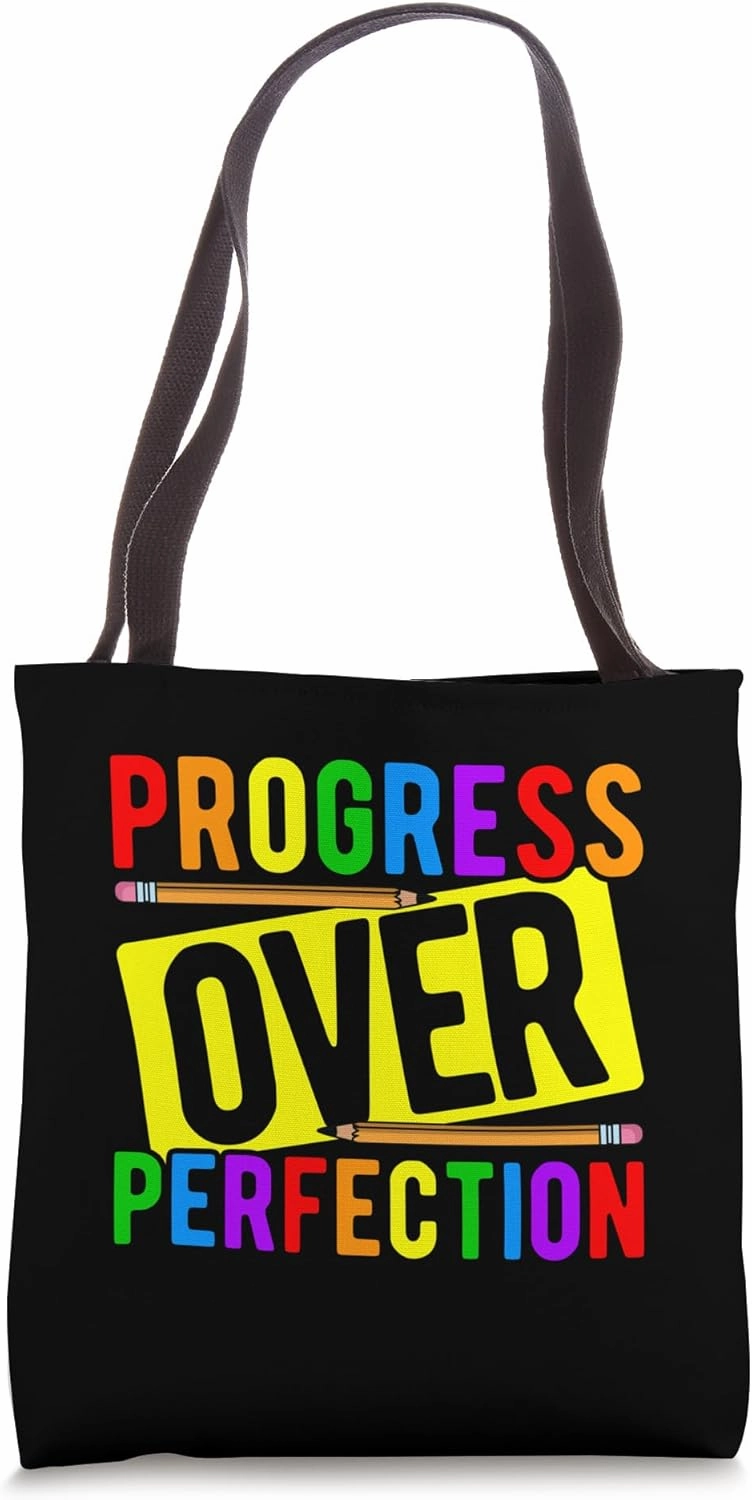 Progress Over Perfection Tote Bag