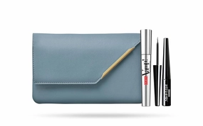Pupa Milano Vamp! Mascara Waterproof And Made To Last Liner Set - Volume Mascara And Waterproof Eyeliner - Long Lasting Hold - Ultra Fine Brush And Bright Black Color - Clutch Bag - 3 Pc Mascara Kit