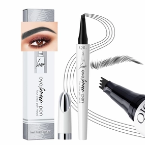Q709 Brow Master – 4-Way Waterproof Eyebrow Pen for Effortless Brows (4#Black)