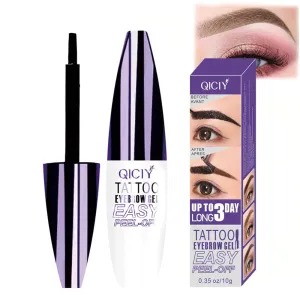 QICIY Easy Peel-Off Eyebrow Gel- Waterproof & Sweatproof,QICIY Tattoo Eyebrow Gel Easy Peel Off,For All Skin Types (#02)