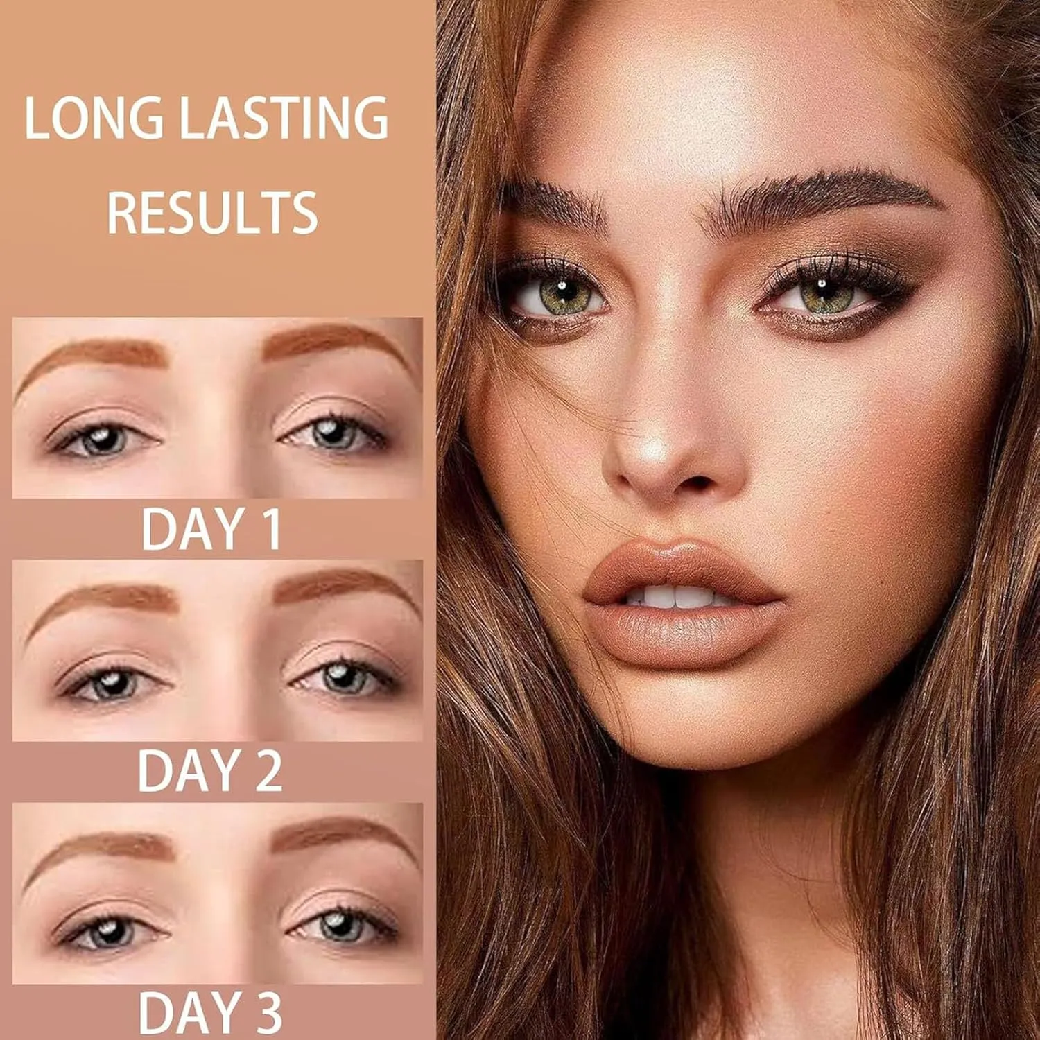 Qiciy Tattoo Eyebrow Gel Easy Peel Off, Easy Peel-Off Eyebrow Gels - Waterproof & Sweatproof for All Skin Types, Temporary Eyebrow-Gel, Long Lasting, Built in Brush (Black #3(2pcs))
