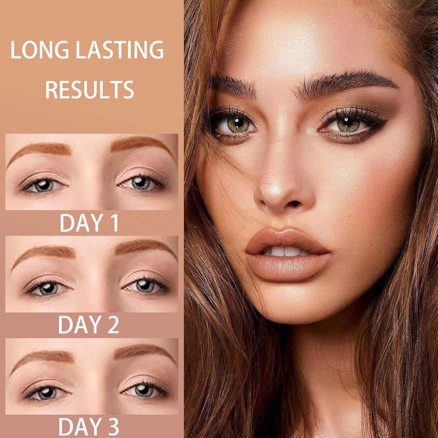 Qiciy Tattoo Eyebrow Gel Easy Peel Off, Easy Peel-Off Eyebrow Gel- Waterproof & Sweatproof, Create Clear and Thick Eyebrows, Gentle for All Skin Types (Brown #1(Q2))