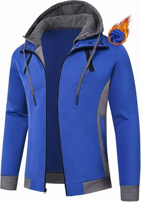 QPNGRP Mens Zipper Fleece Hoodie Sweatshirt Jacket